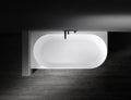 Eleni VX99-1700 Corner Back to Wall Stone Bath Left Hand with Overflow