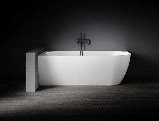 Bianca VX89-1500 Corner Back to Wall Stone Bath Left Hand with Overflow