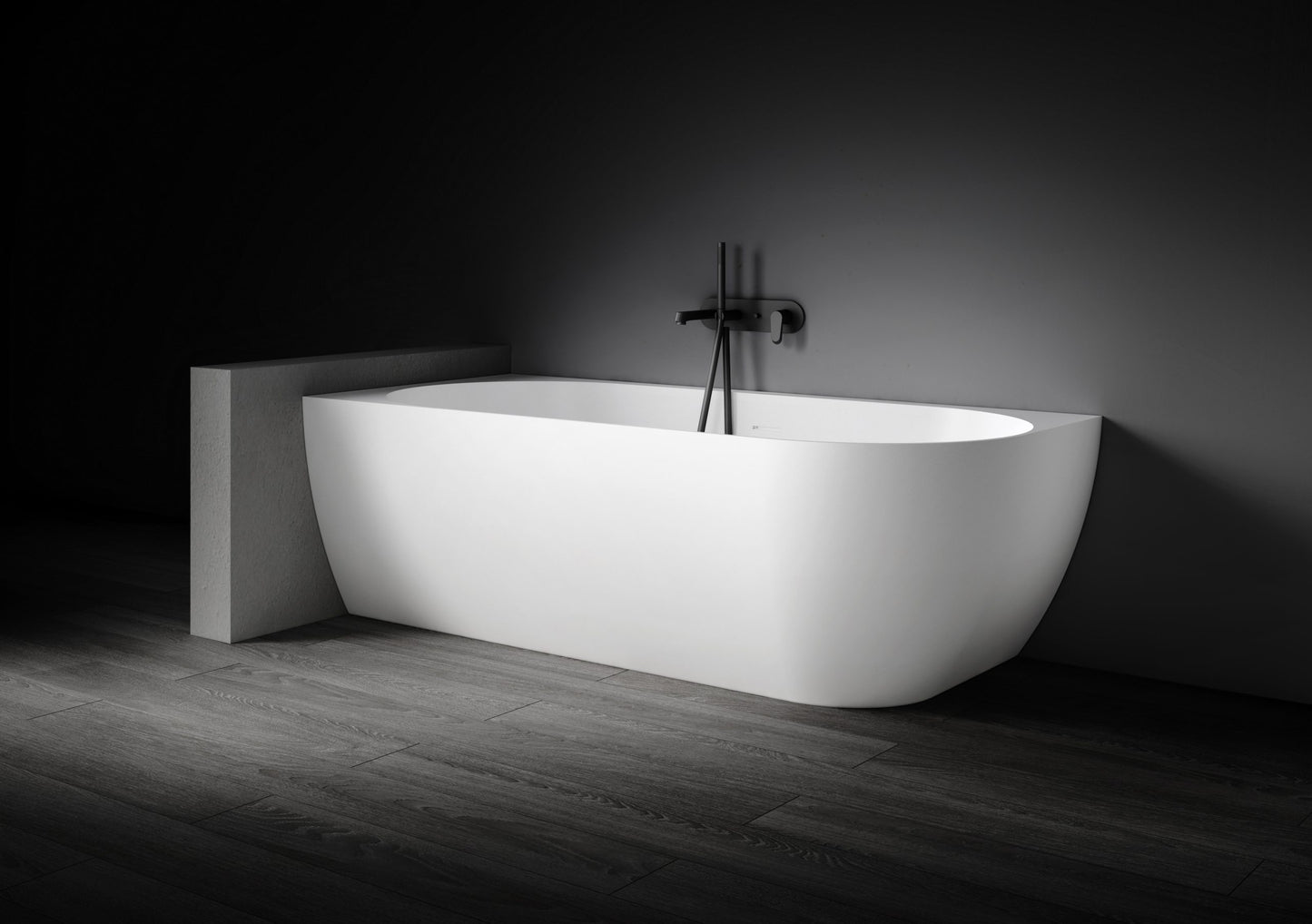Bianca VX89-1500 Corner Back to Wall Stone Bath Left Hand with Overflow