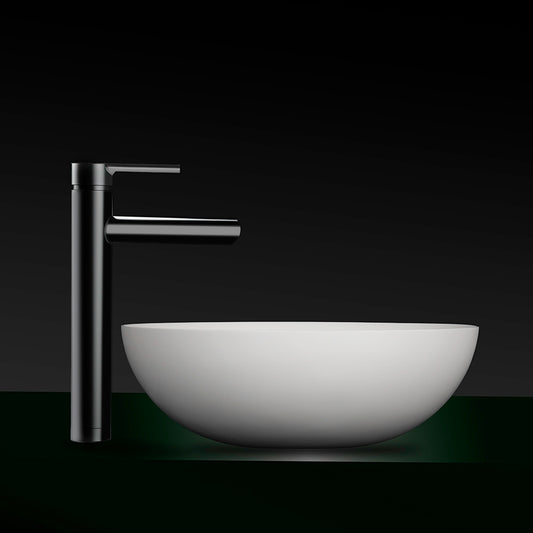 VXA22 Benchtop Round Stone Basin 350mm Matte White