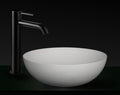 VXA22 Benchtop Round Stone Basin 350mm Matte White