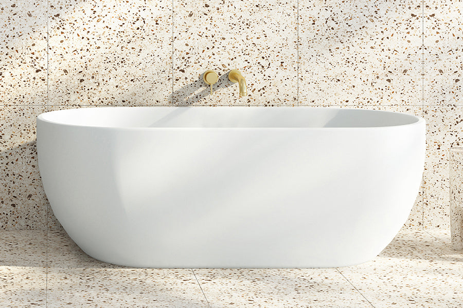 Valentina 1500/1700 Gloss Freestanding Bath — White Baths, Acrylic Baths, Oval Baths