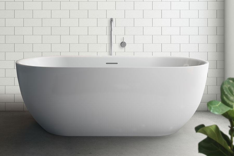 Valentina 1500/1700 Matte Freestanding Bath — White Baths, Acrylic Baths, Oval Baths