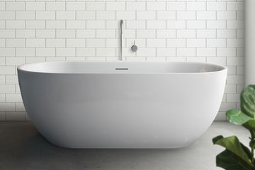Valentina 1500/1700 Matte Freestanding Bath — White Baths, Acrylic Baths, Oval Baths