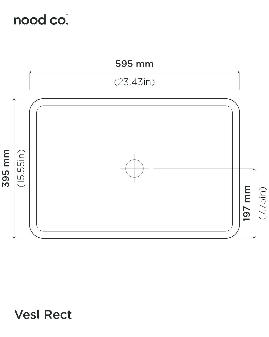 Vesl Rectangle Basin (Slate)