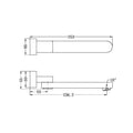 BIANCA SWIVEL BATH SPOUT ONLY GUN METAL GREY