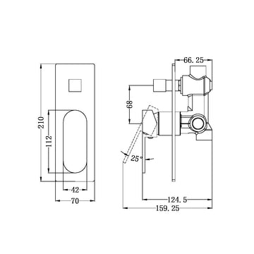 Ecco Shower Mixer With Divertor Matte Black — Shower Diverter Mixers