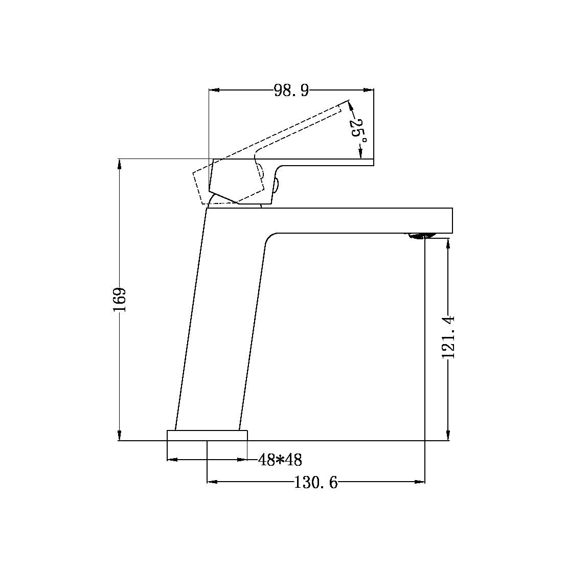 CELIA BASIN MIXER ANGLE SPOUT BRUSHED NICKEL