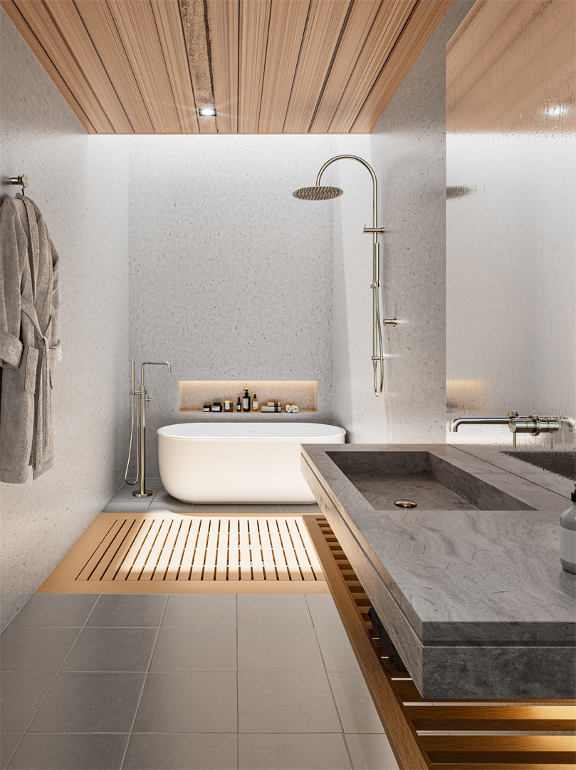 ZEN SS316L TWIN SHOWER BRUSHED NICKEL