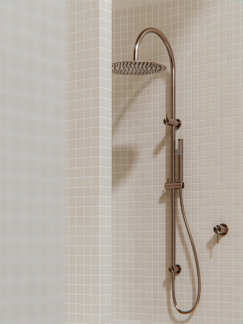 ZEN SS316L TWIN SHOWER BRUSHED BRONZE