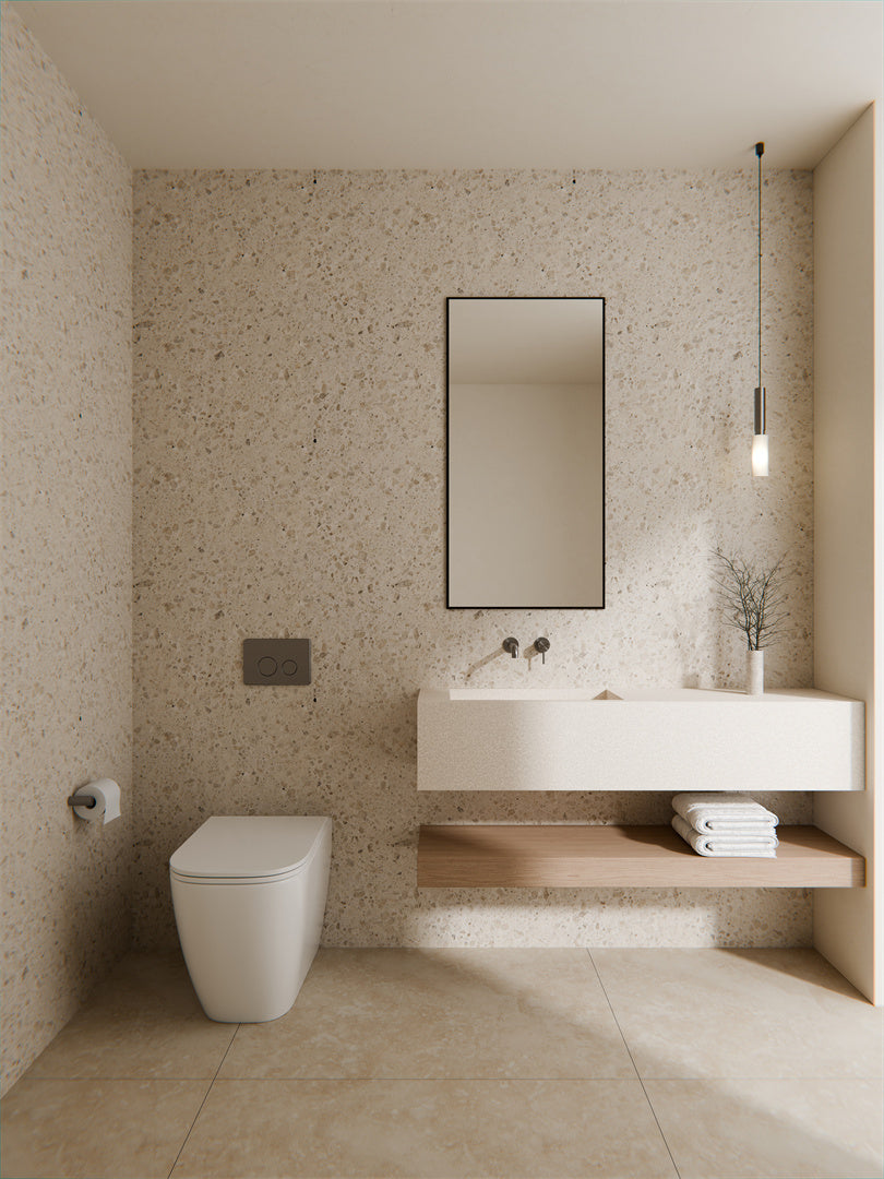 ZEN SS316L WALL BASIN/BATH MIXER SEPARATE BACK PLATE 185/230MM SPOUT GRAPHITE