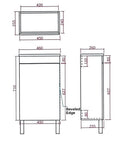 Alpha Mini Floor PVC Vanity with soft closing finger pull door LK-AL42L