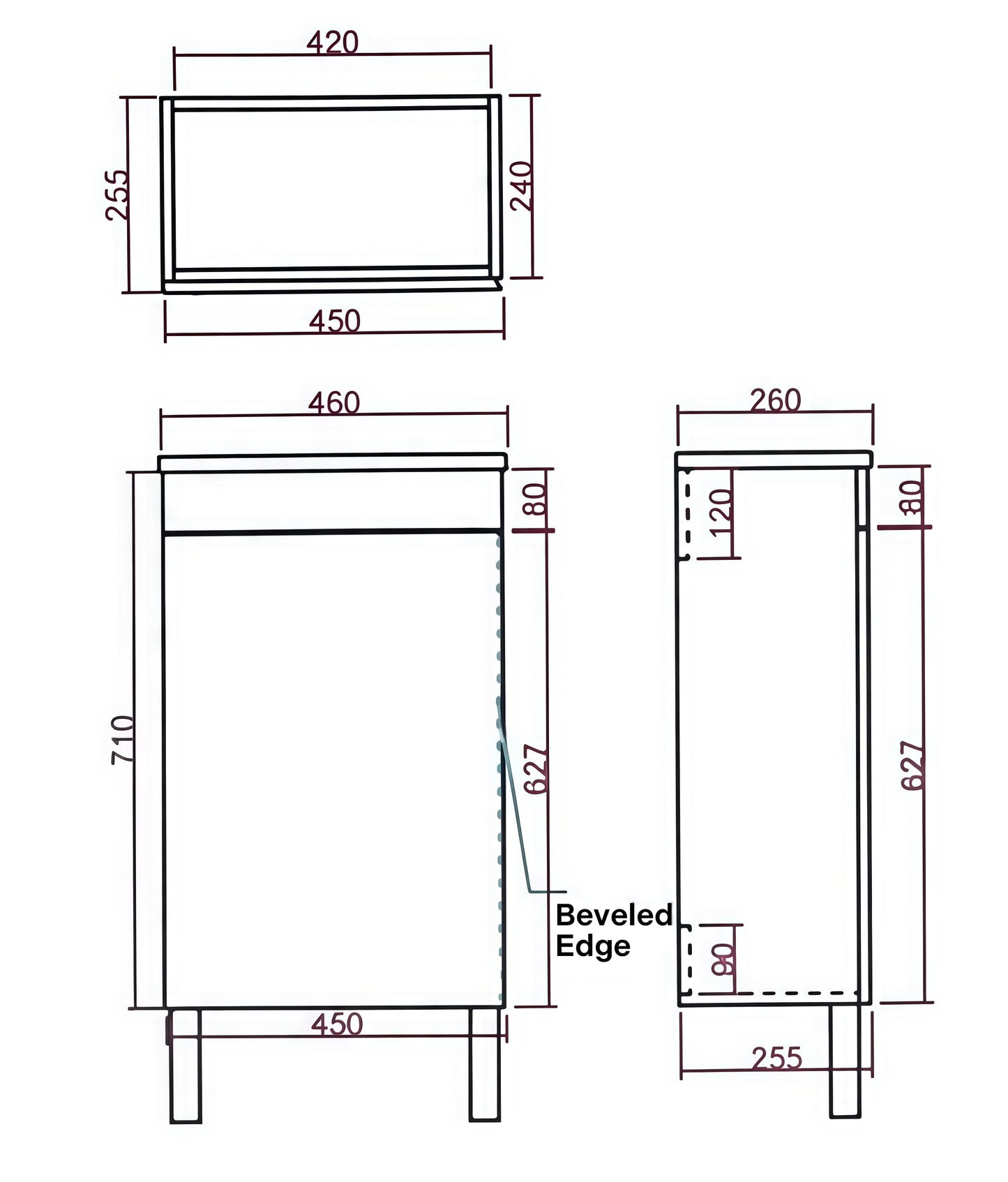 Alpha Mini Floor PVC Vanity with soft closing finger pull door LK-AL42L