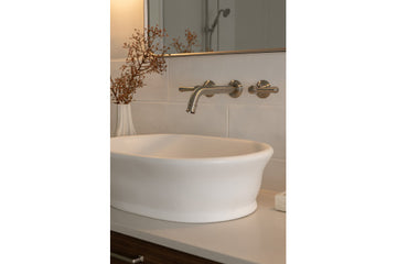 Cambridge 54 x 39 TitanCast Solid Surface Above Counter Basin-Satin Silk White — White & Neutral, Rectangle