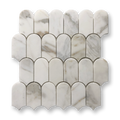 Avalon Calacatta Gold Marble Arch Mosaic Tile — White, Marble, Stone