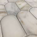 Avalon Calacatta Gold Marble Arch Mosaic Tile — White, Marble, Stone