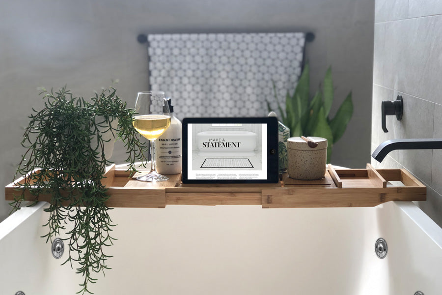 Bamboo Bath Caddy, Soap Dish & Dispenser