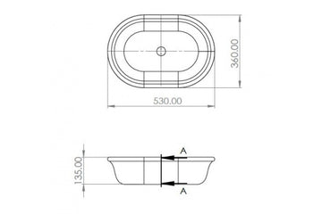 Blanche 53 x 36 TitanCast Solid Surface Above Counter Basin-Satin Silk White — White & Neutral, Rectangle