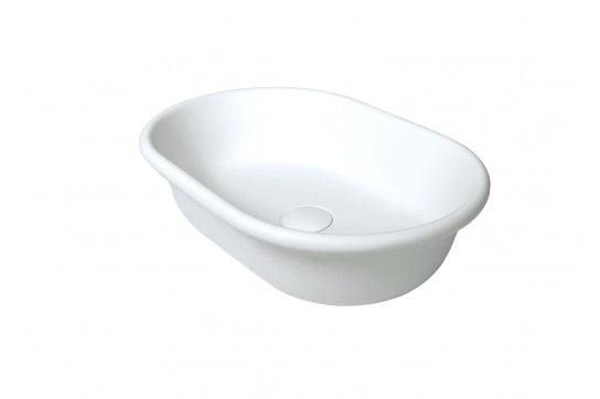 Blanche 53 x 36 TitanCast Solid Surface Above Counter Basin-Satin Silk White