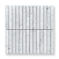 Bronte Carrara Marble Concave Mini Flute Mosaic Tile — White, Marble, Stone