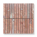 Bronte Rojo Alicante Natural Stone Concave Mini Flute Mosaic Tile — Red, Marble, Stone