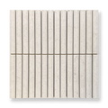 Bronte Utica Limestone Concave Mini Flute Mosaic Tile — Beige, Limestone, Stone