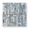 Bronte Verdi Antigua Natural Stone Concave Mini Flute Mosaic Tile — Green, Limestone, Stone