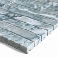 Bronte Verdi Antigua Natural Stone Concave Mini Flute Mosaic Tile — Green, Limestone, Stone