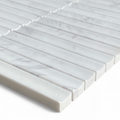Bronte Volakas Marble Concave Mini Flute Mosaic Tile — White, Marble, Stone