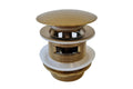 40mm Safety Pull-Out Pop-Up Bath Waste with Short Tail with Overflow - Brushed Brass