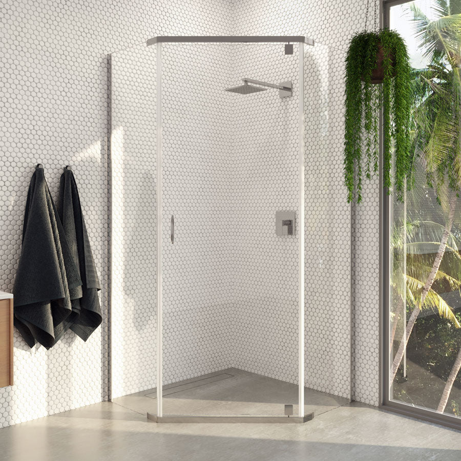 Cascade 1000 Angle Semi-Frameless Pivot Shower Screen