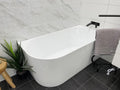Auris Corner Back to Wall Bathtub - Matte White