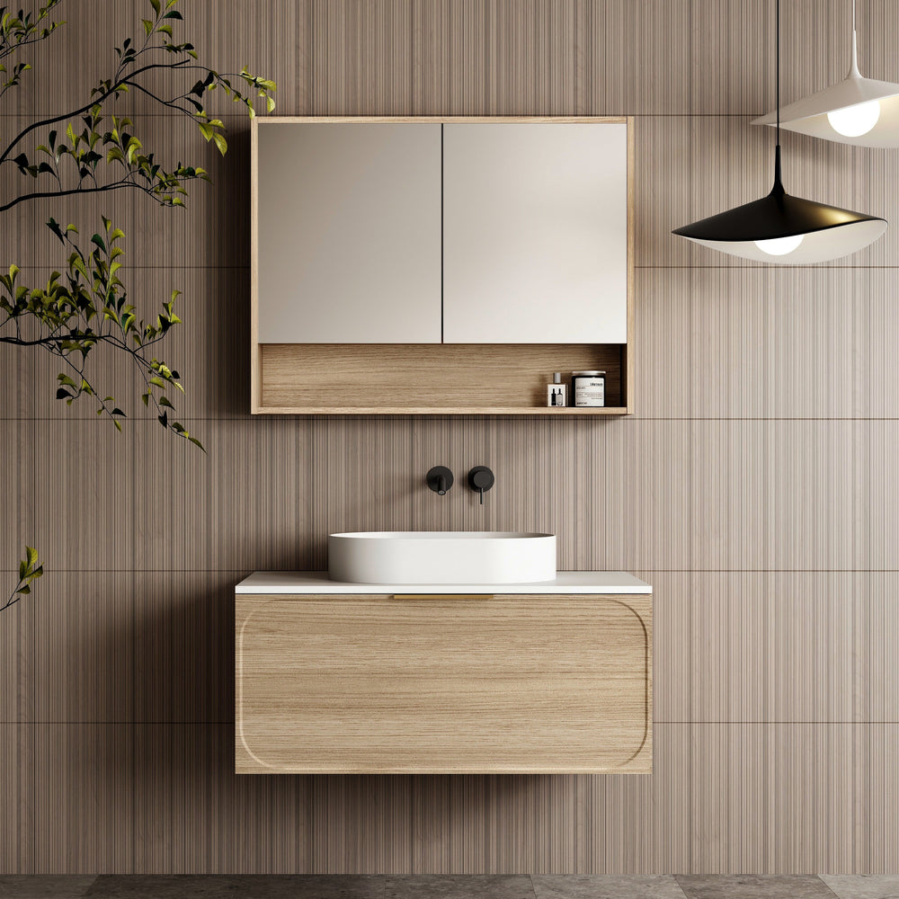Cicero 900mm Shaving Cabinet - Natural Oak
