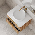 Gravity 600mm Wall Hung Vanity - Natural Walnut
