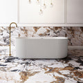 V-Groove Round Bath Matte White