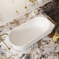 V-Groove Corner Back To Wall Bath Matte White