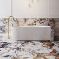 V-Groove Corner Back To Wall Bath Matte White