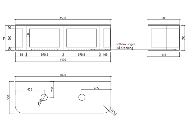 Westminster 1500mm Wall Hung Vanity