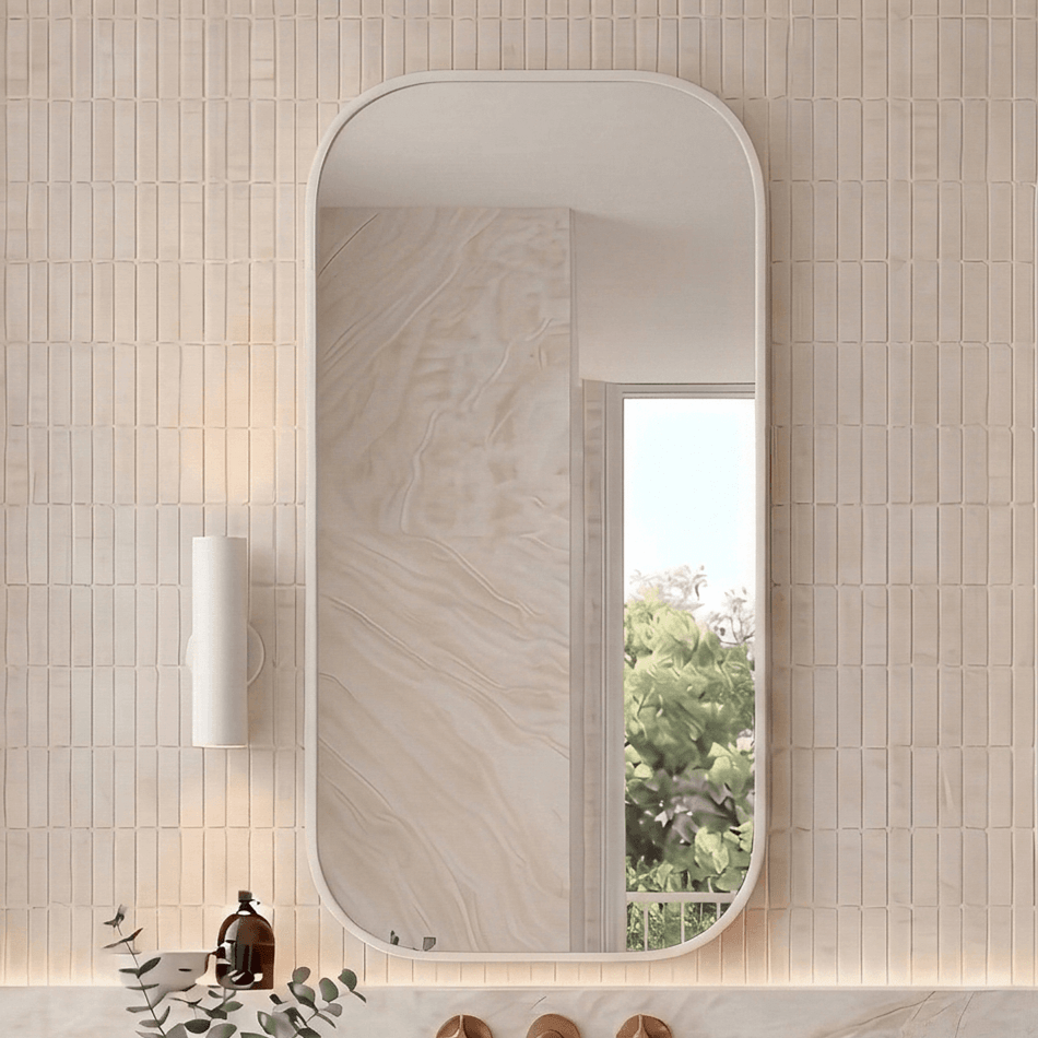 Rec 450mm Framed Shaving Cabinet | Matte White