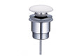 Universal 32/40mm Two Piece Brass Ceramic Pop-Up Waste - Matte White