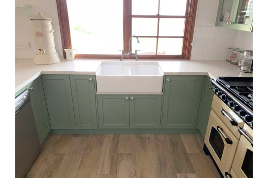 Chester 80 x 50 Double Flat Front Fine Fireclay Farmhouse Butler Sink — Fireclay & Ceramic, Kitchen Sinks