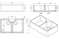 Chester 80 x 50 Double Flat Front Fine Fireclay Farmhouse Butler Sink