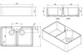 Chester 80 x 50 Double Flat Front Fine Fireclay Farmhouse Butler Sink