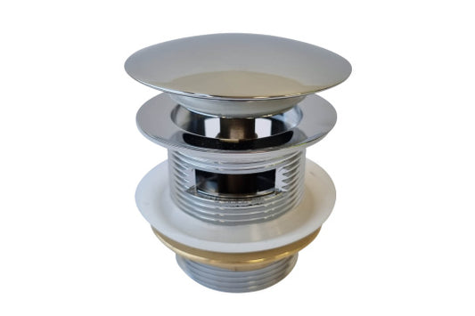 40mm Safety Pull-Out Pop-Up Bath Waste with Short Tail with Overflow - Chrome