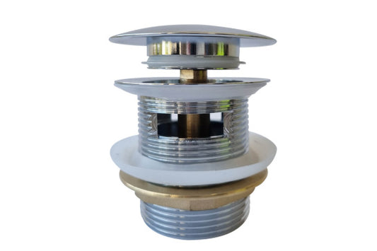 40mm Safety Pull-Out Pop-Up Bath Waste with Short Tail with Overflow - Chrome