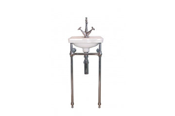 Claremont 38 x 31 Nuovo Basin Stand — Brushed Brass, Freestanding