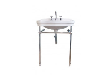 Claremont 68 x 51 Nuovo Basin Stand — Brushed Brass, Freestanding