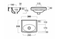 Claremont 38 x 31 Wall Hung Basin Without Tap Hole
