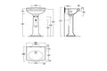 Claremont 58 x 45 Basin & Pedestal Without Taphole