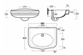 Claremont 68 x 51 Wall Hung Basin Without Taphole